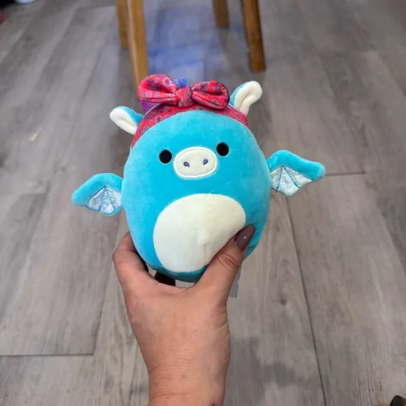 Squishmallows Tatiana The Teal Blue Dragon Plush Toy Small EUC - Picture 3 of 7